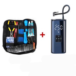 Motorcycle Travel Puncture Repair Tool Kit With Pump